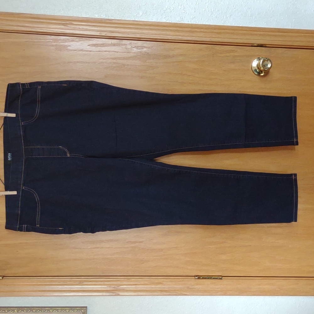 a.n.a. Women's XXL dark blue jeans stretchy no zipper Jeggings Like New!